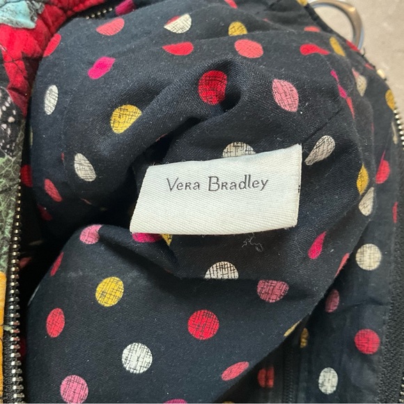 VERA BRADLEY HAVANA ROSE VIVIAN RETIRED BLACK W/ BRIGHT ROSES HOBO SHOULDER BAG - Picture 8 of 8